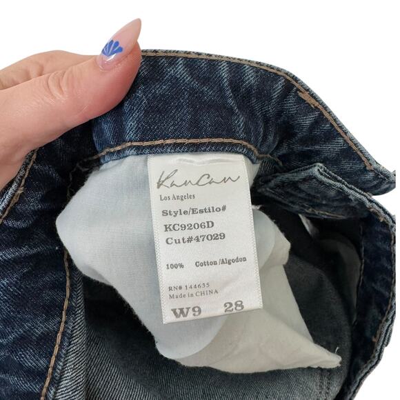 Kancan Glora High Rise Distressed‎ Denim Shorts Cut-Off Dark Wash 9 / 28 Summer - Picture 7 of 11